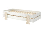 Meubiana - Set of 2 Stackable 90x200cm White Puzzle Beds