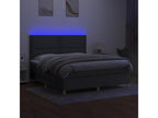 Upholstered bed base and mattress with LED lighting, Dark Grey, 180x200 cm, Fabric 2