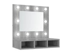 Meubiana grey mirrored wardrobe with LED lighting, 60x31.5x62 cm