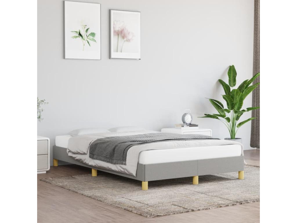 Light grey bed frame 120x190 fabric