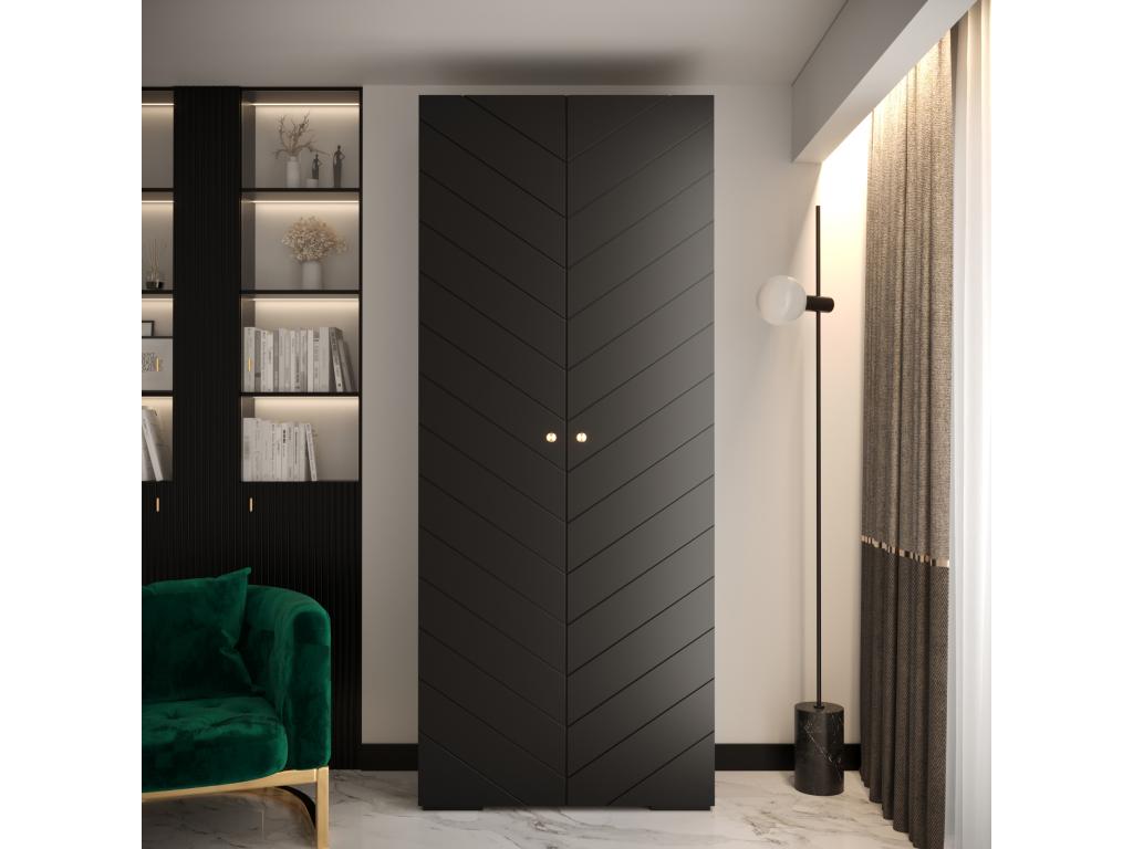 Meubiana Ryfel 4 236.7/100/47 2-Door Hinged Wardrobe, Black
