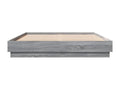 Bed frame with LED lighting, mattress not included, Meubiana grey, 160x200 cm