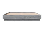 Bed frame with LED lighting, mattress not included, Meubiana grey, 160x200 cm