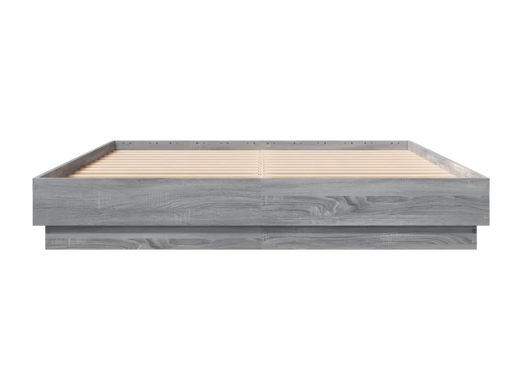 Bed frame with LED lighting, mattress not included, Meubiana grey, 160x200 cm