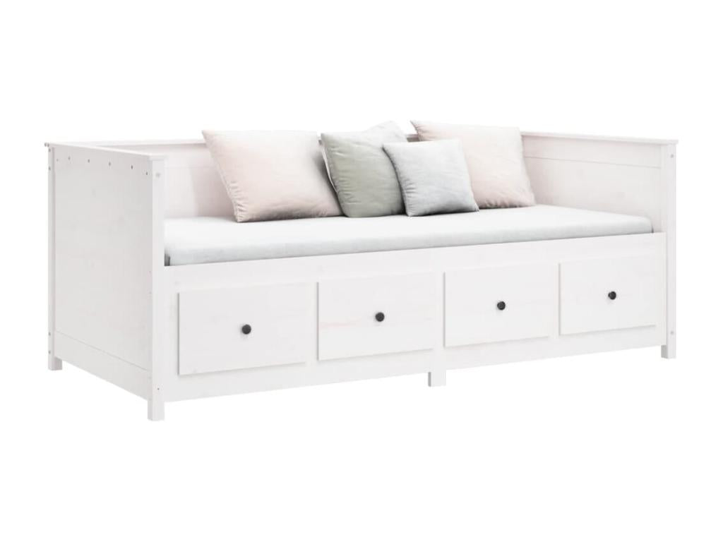 White daybed 100x200 cm solid pine wood