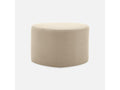 pebble-shaped stool- pouf in beige fabric - Meubiana L 60 x D 44 x H 40cm