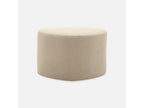 pebble-shaped stool- pouf in beige fabric - Meubiana L 60 x D 44 x H 40cm