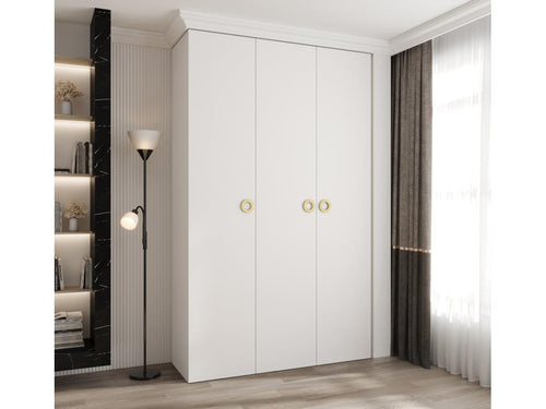 Como 1 245.5/150/50 3-door hinged door wardrobe, white/gold