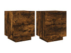 Bedside cabinets and LED furniture, 2 pieces, smoked oak