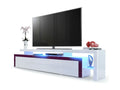 Blackberry and White Lacquered TV Stand 227cm with LED
