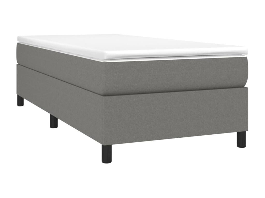 Dark grey bed frame (90x190 cm) without mattress, fabric