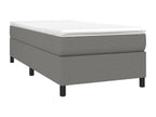 Dark grey bed frame (90x190 cm) without mattress, fabric