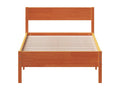 Bed frame without mattress, brown wax finish, 100x200cm, solid pine wood