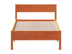 Bed frame without mattress, brown wax finish, 100x200cm, solid pine wood