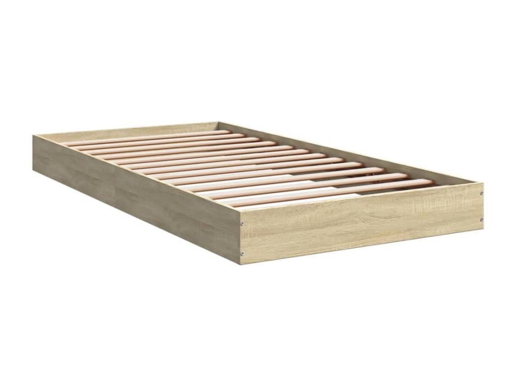Meubiana oak bed frame 100x200 cm engineered wood