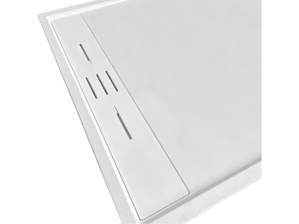 Meubiana extra-flat 90x180 cm shower tray in white slate finish
