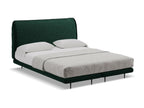 Upholstered bed with velvet mattress 180x200 - bottle green - Meubiana