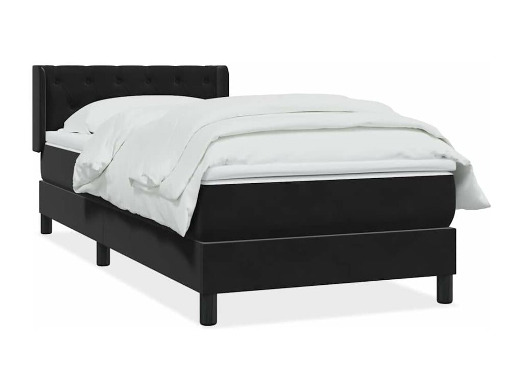 Homzora bed base with black 80x210 cm velvet mattress