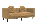 2-seater sofa with brown faux suede cushions