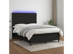 Meubiana bed base and mattress with LED light, black, 140x190 cm, fabric