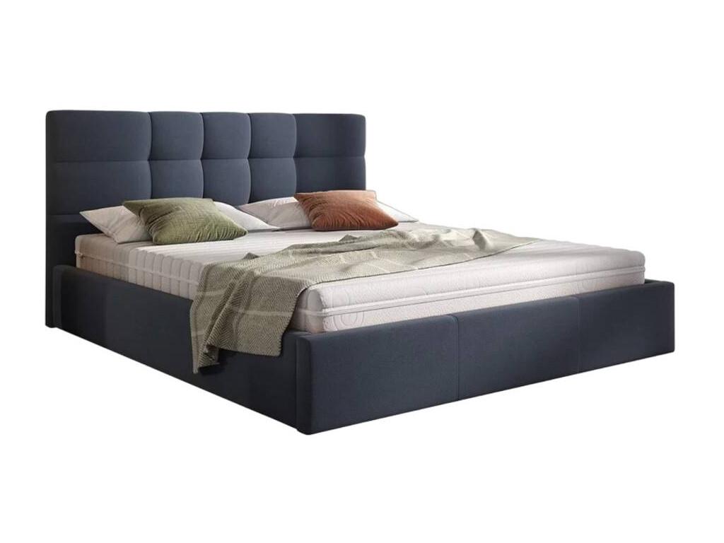 Double bed with headboard and storage via gas struts 180x200 COTILLARD