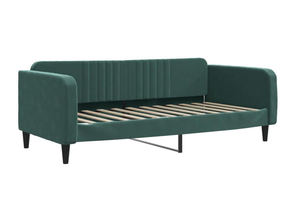 Dark green daybed 100x200 cm velvet