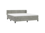 Meubiana bed base and mattress, light grey, 160x200 cm, velvet