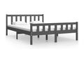 Bed frame Gray Solid wood 140x190 cm