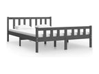 Bed frame Gray Solid wood 140x190 cm