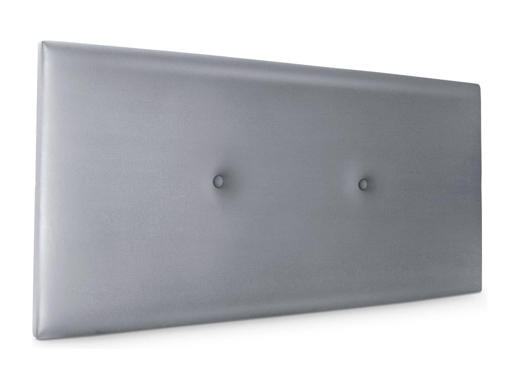 Meubiana Smooth Faux Leather Headboard with Buttons 110x50cm Beds 105 - Silver