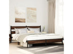 Metal bed frame without mattress, brown oak, 180x200 cm