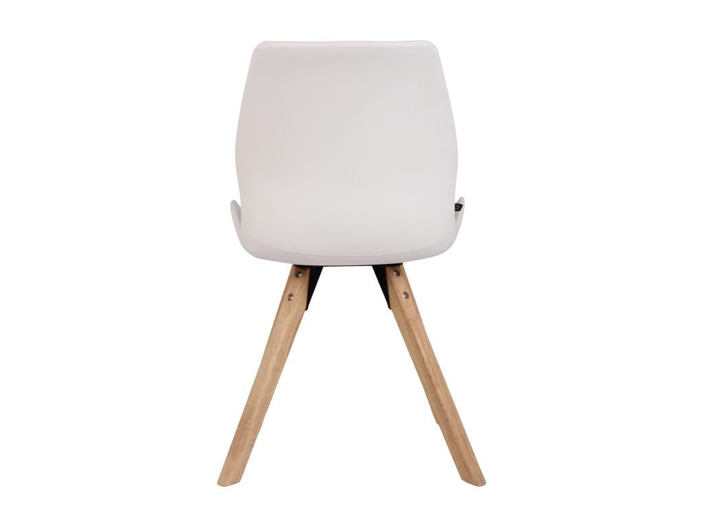 Set of 4 Scandinavian design dining chairs in white PVC with light wood legs 10 0001847