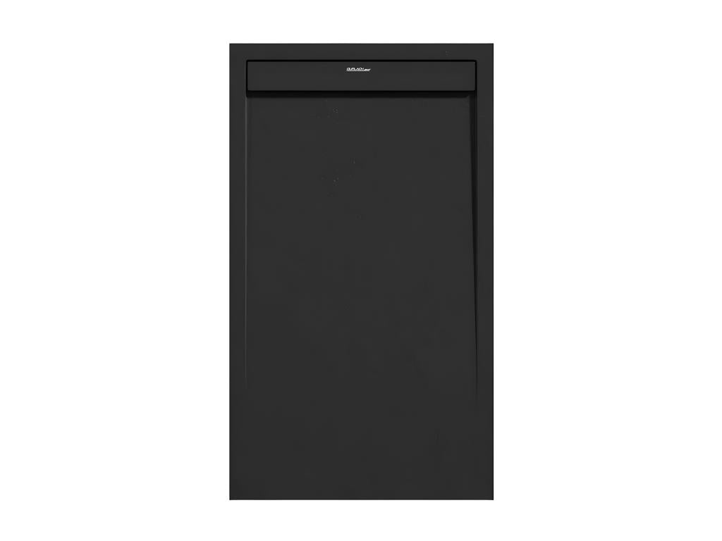 Black shower tray with slate finish, Meubiana SMART colored grate - 170x80 cm