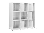 Glossy white bookcase, 90x30x90 cm, chipboard