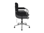 Black Fabric Swivel Dining Chair