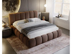 Upholstered bed with storage - 140x200 - double bed - velvet - brown - Cloud
