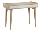 Retro White Wood Desk with 2 Drawers
