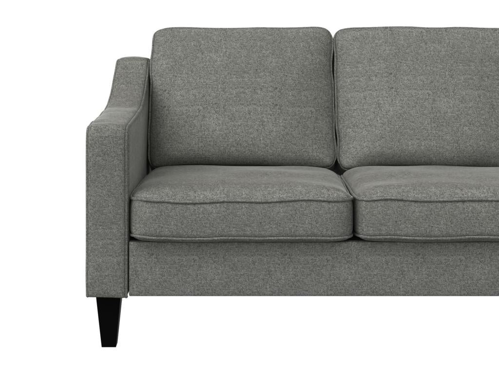 Meubiana - 3-seater sofa with chaise longue in grey fabric