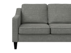 Meubiana - 3-seater sofa with chaise longue in grey fabric