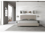 Meubiana size bed with 200x210cm upholstered slatted base in Meubiana faux leather