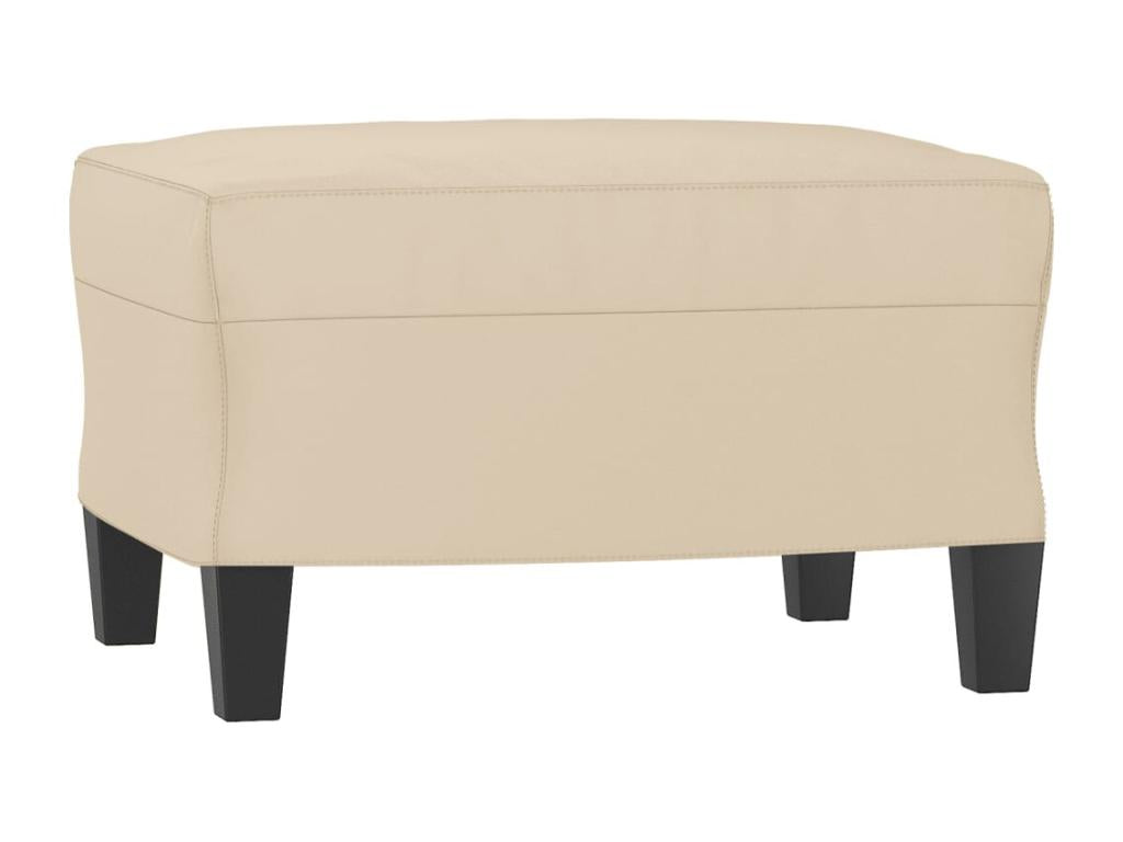 Armchair with footrest, cream, 60 cm, microfiber fabric