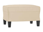 Armchair with footrest, cream, 60 cm, microfiber fabric