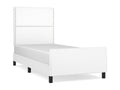 White faux leather bed frame without mattress, 90x200 cm