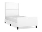 White faux leather bed frame without mattress, 90x200 cm