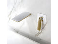 Wall-mounted basin mixer tap, white/gold - Meubiana