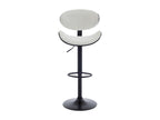 Set of 2 bar stools in bouclé fabric with ash veneer and metal - Adjustable height - White and Black - MONTENEGRO