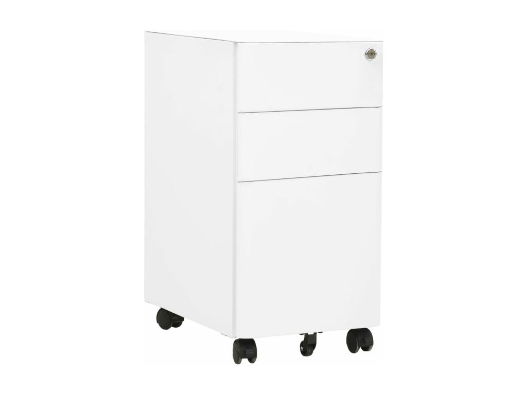 Mobile filing cabinet, white, 30x45x59 cm, steel
