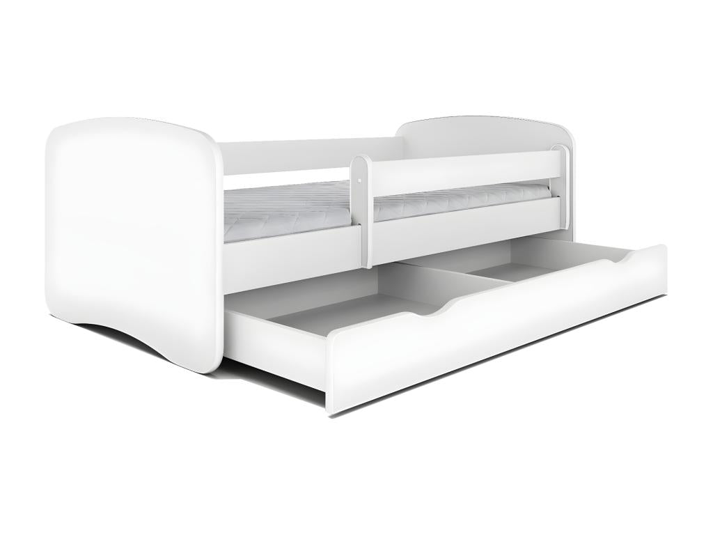 Meubiana white children's bed with slatted bases and removable safety rail - 70x140