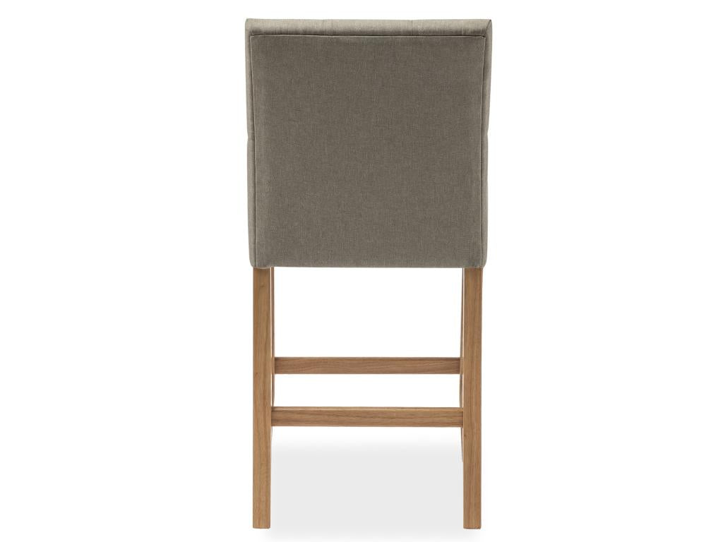 Set of 2 Meubiana wooden bar stools with beige fabric - H65cm