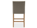 Set of 2 Meubiana wooden bar stools with beige fabric - H65cm